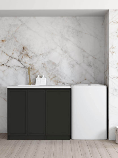 Hampshire Black Base Laundry Cabinet with 1060mm Pure White Top
