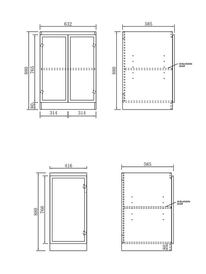 Hampshire White Base Laundry Cabinet with 1060mm Pure White Top