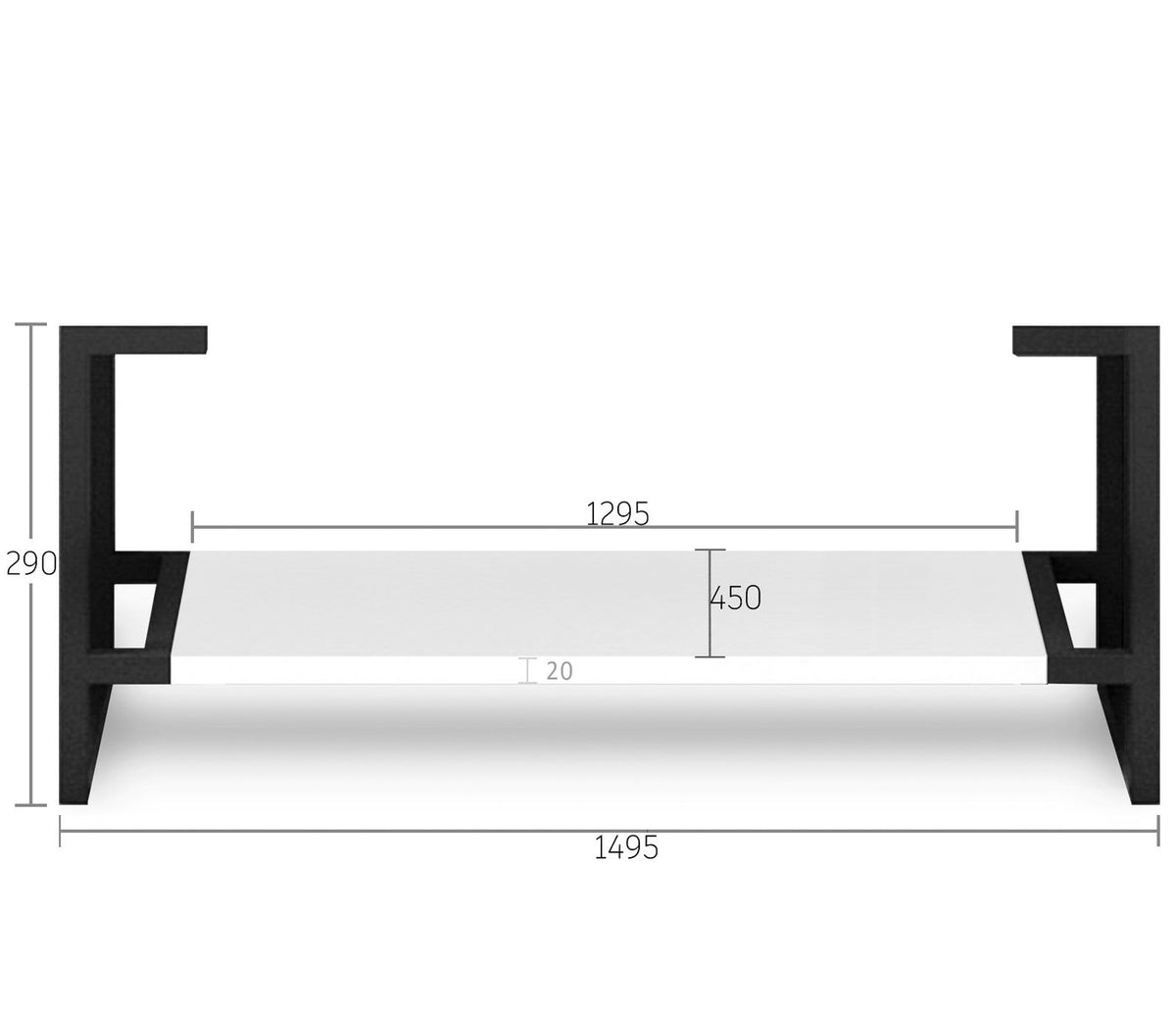 Leg Boston 1500X450 Matte White