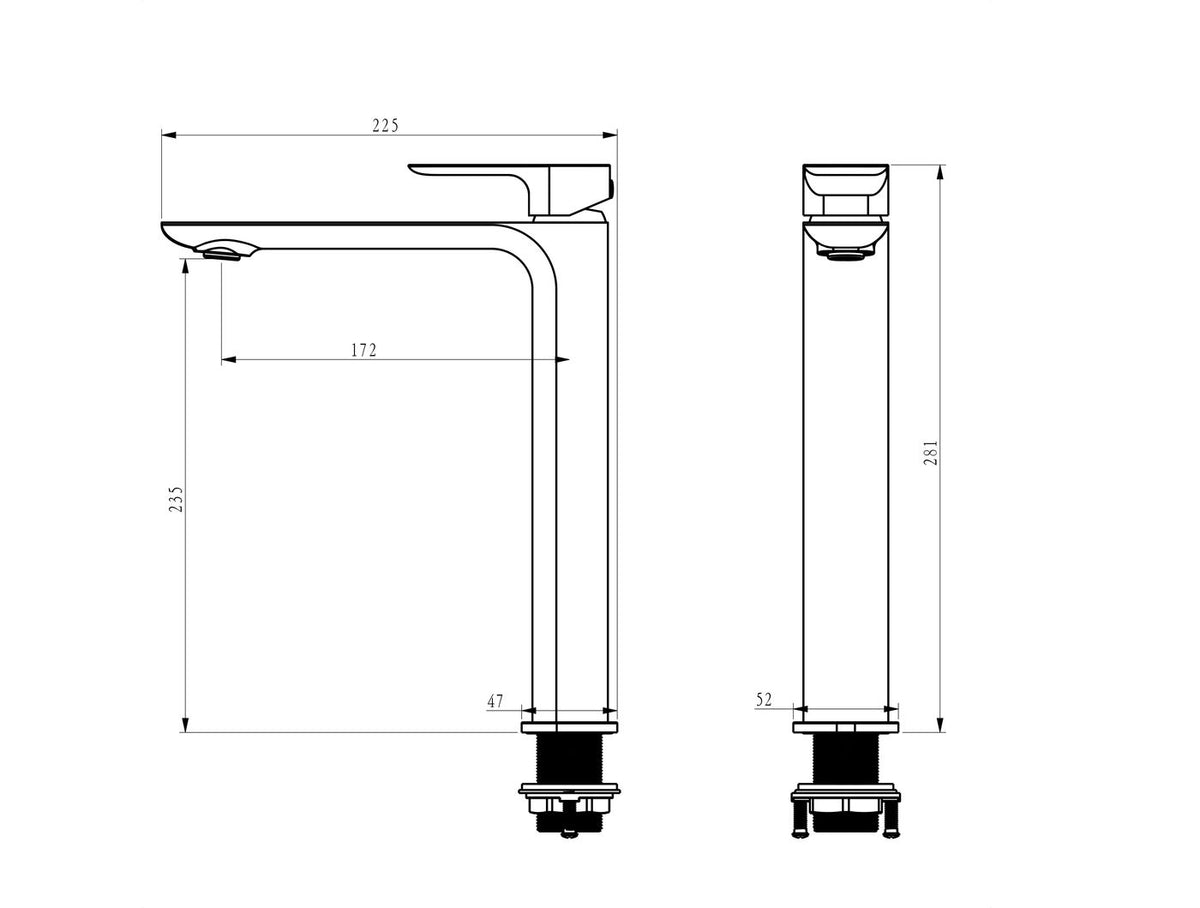 Oskar Tall Basin Mixer Gun Metal
