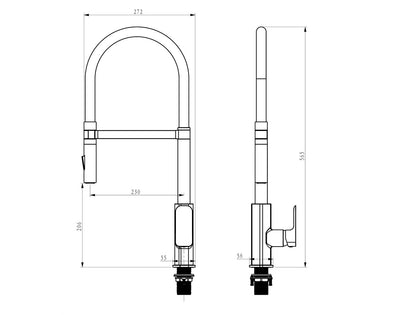 Oskar Pull Out Kitchen Mixer Gun Metal