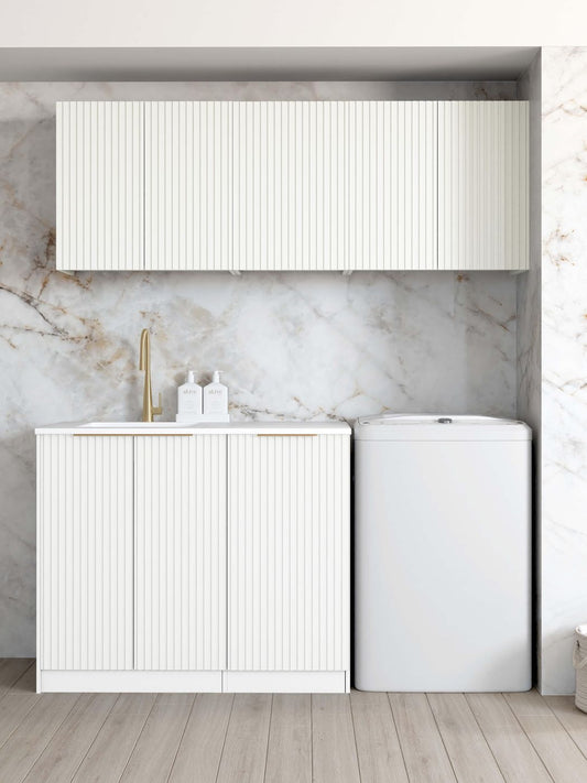 Laundry Kit 1715B Noosa Fluted White with Pure White Top