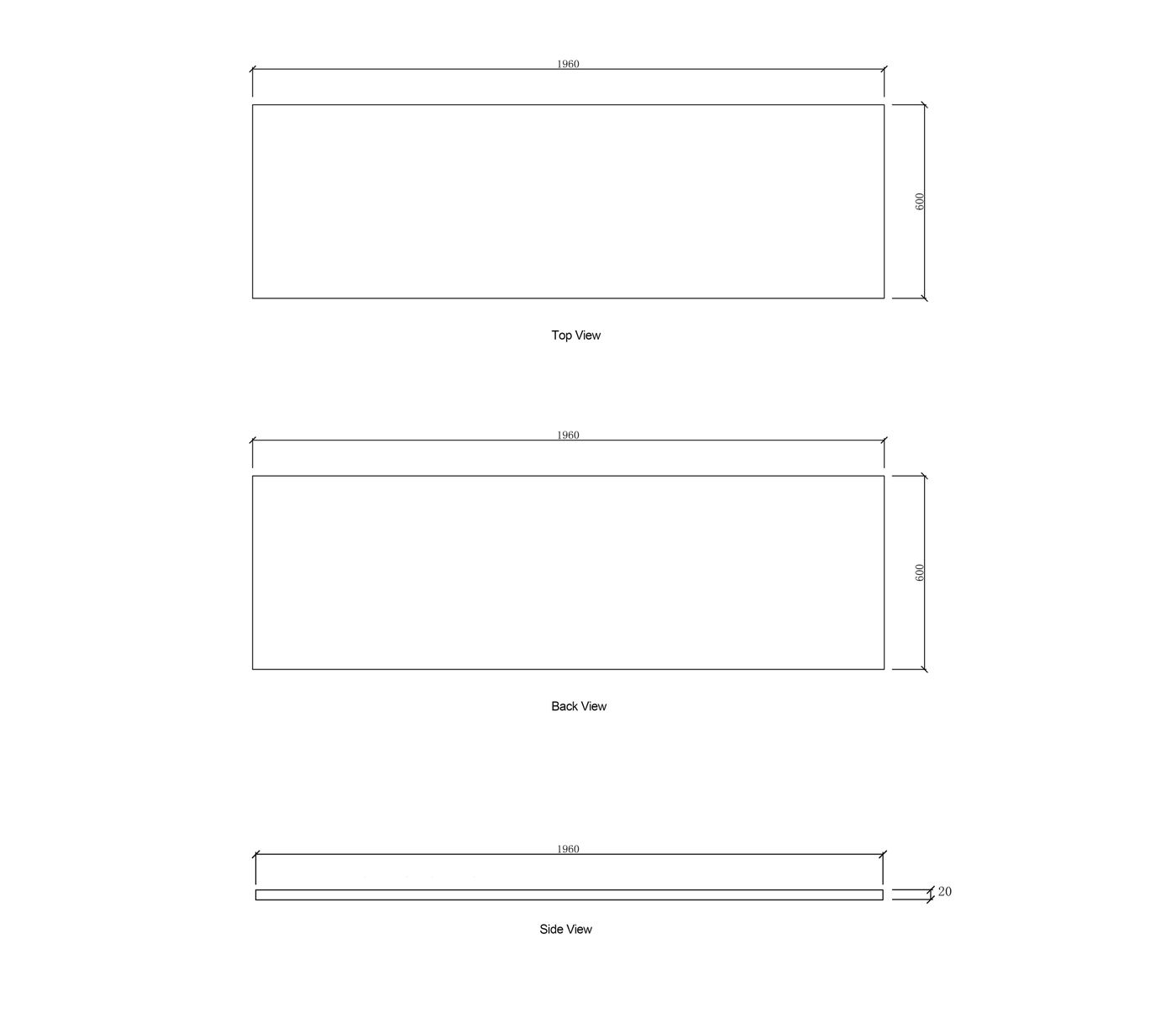 Laundry 1960mm Solid Surface Cloudy Carrara Top - No Hole