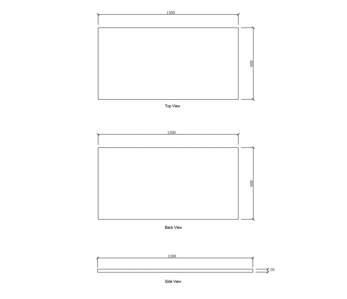 Laundry 1300mm Solid Surface Cloudy Carrara Top - No Hole