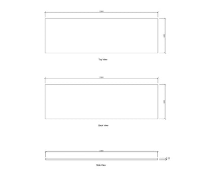 Laundry 1960mm Solid Surface Matte White Top - No Hole