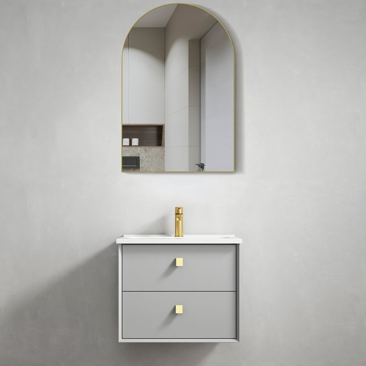 Boston 600mm Light Grey Wall Hung Cabinet Only