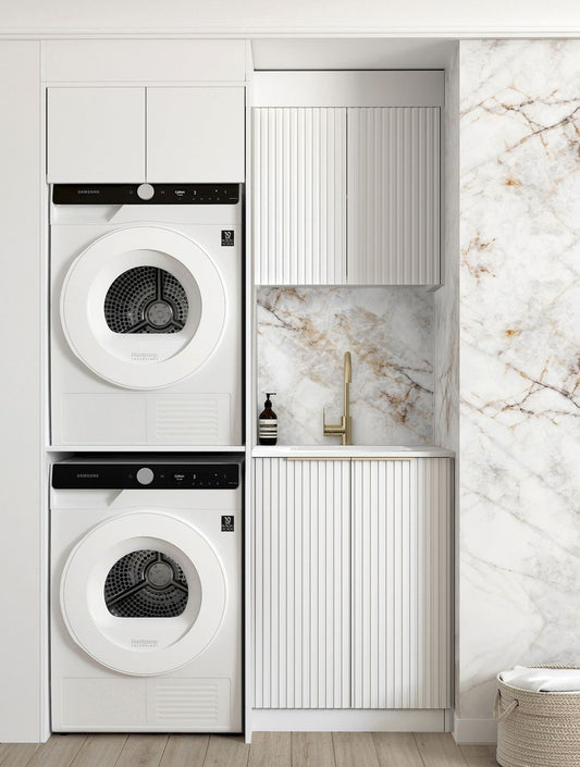 Laundry Kit 1305C Noosa Fluted White with Matte White Top