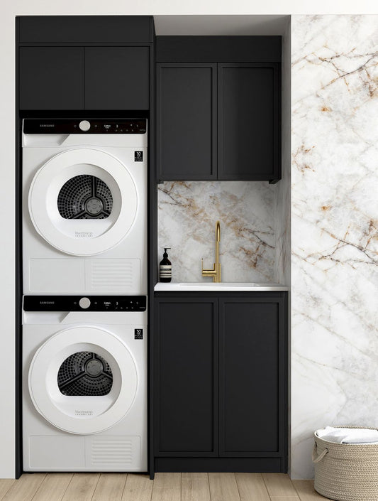 Laundry Kit 1305C Hampshire Black with Matte White Top