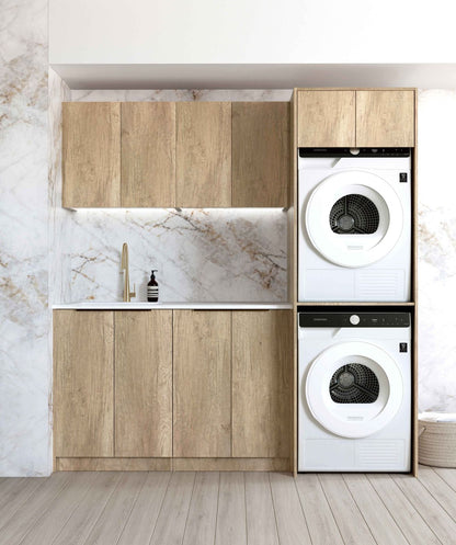 Laundry Kit 1960C Byron/Bondi Natural Oak with Cloudy Carrara Top
