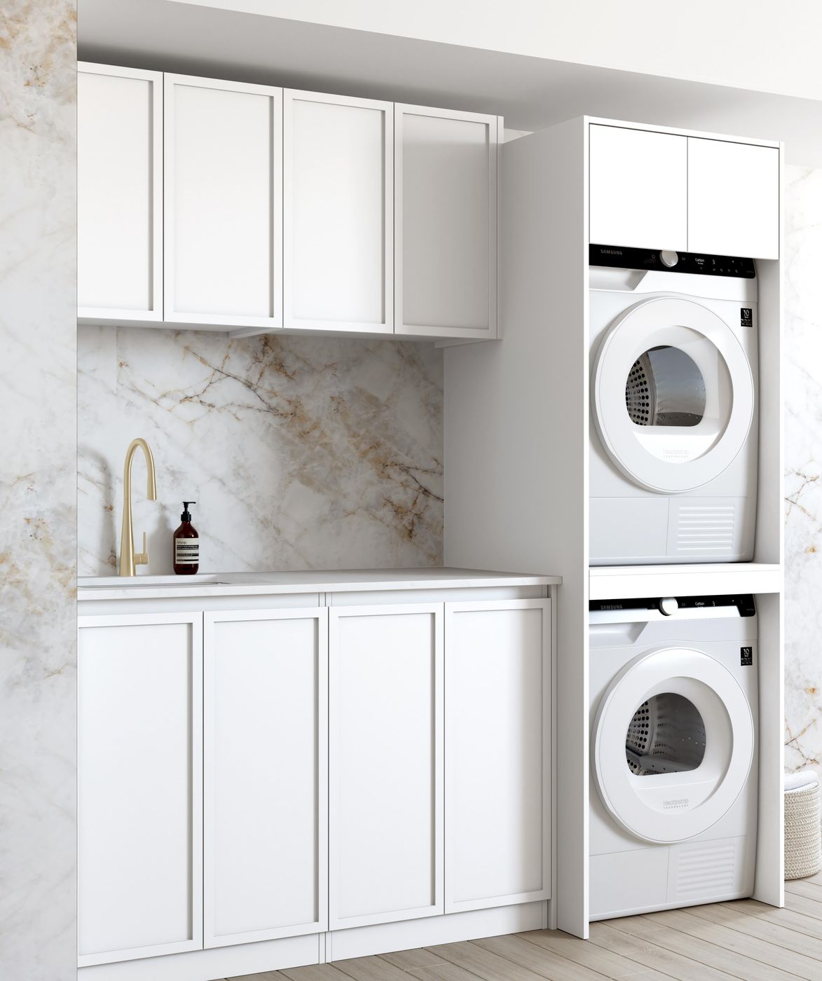 Laundry Kit 1960C Hampshire White with Matte White Top