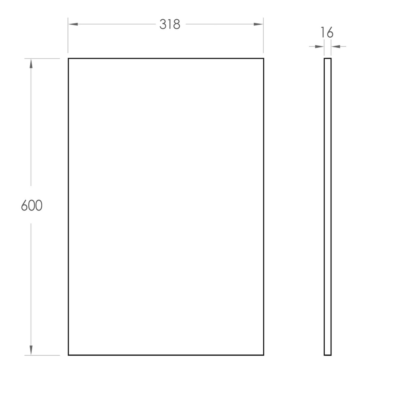Filler 600x318x16 Natural Oak