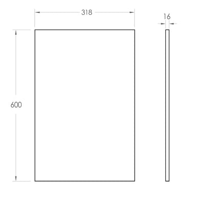 Filler 600x322x16 Polyurethane Black