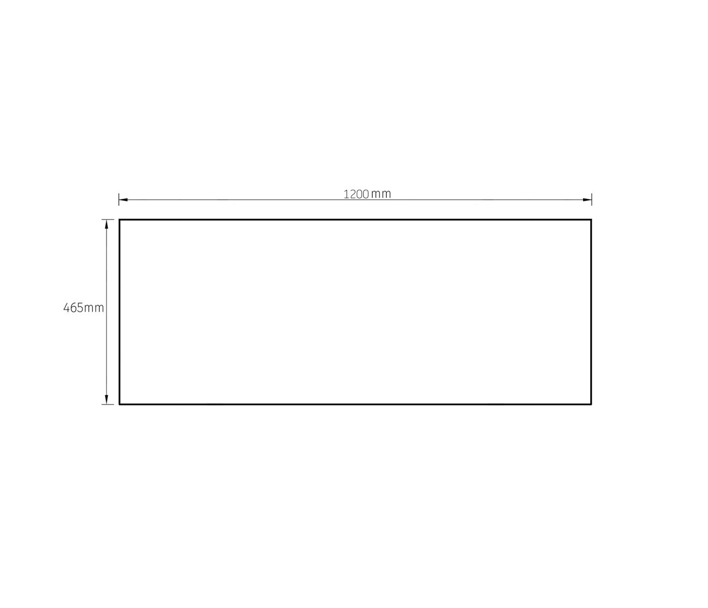 Vanity Top 1200x465x20 Pure White Top No Hole