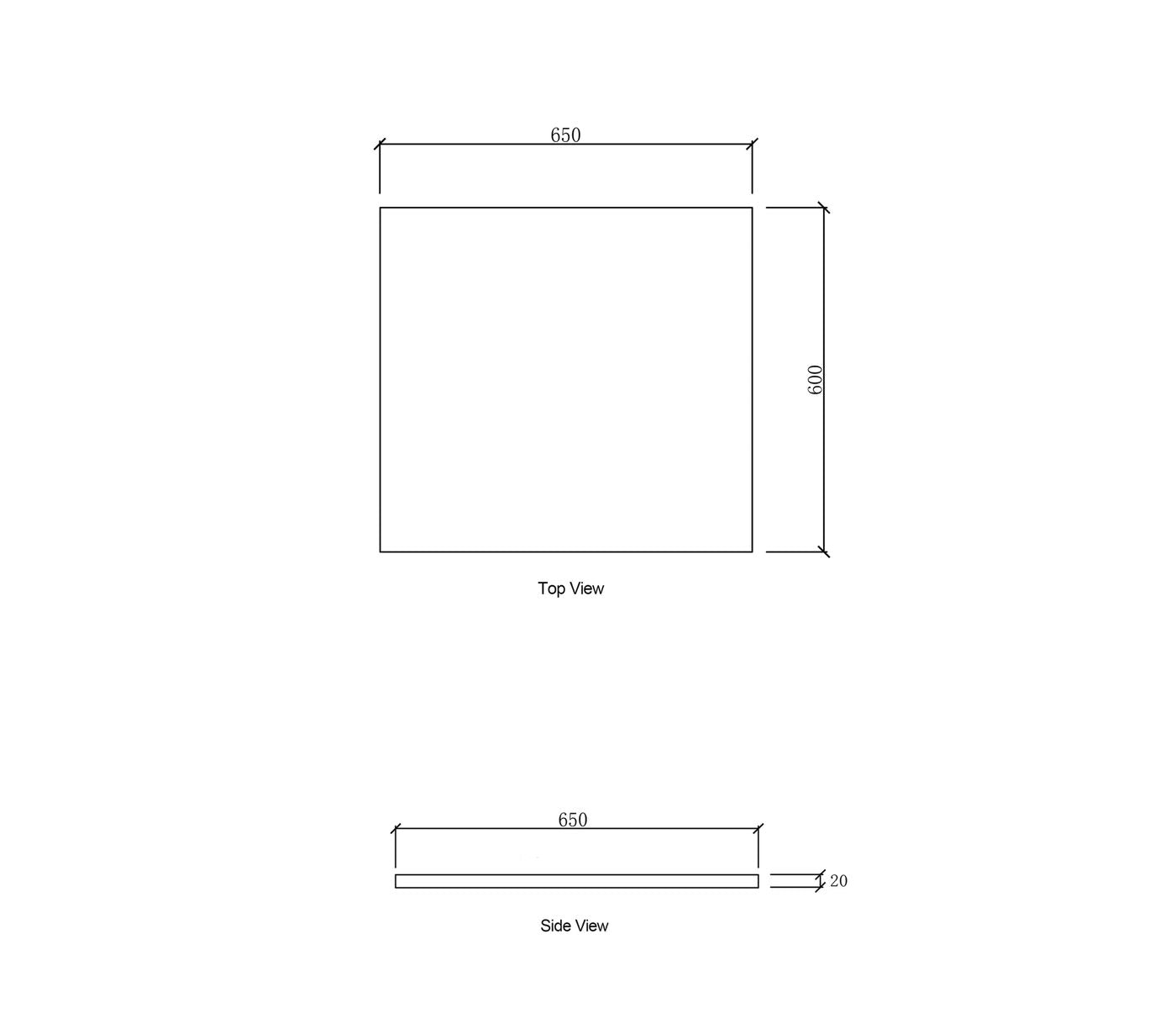 Laundry 650mm Natural Carrara White Marble Top - No Hole