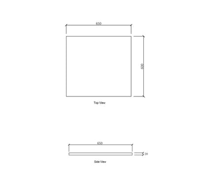 Laundry 650mm Natural Carrara White Marble Top - No Hole