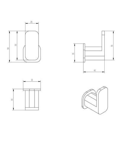 Oskar Chrome Robe Hook