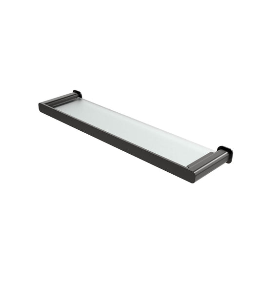 Oskar Gun Metal Metal & Glass Shelf