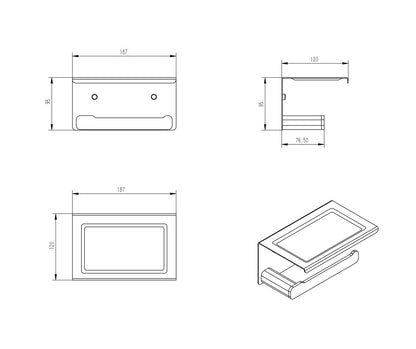 Oskar Brushed Nickel Paper Holder