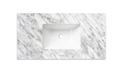 Natural Carrara Marble 900x465x18 Top with Undermount Basin