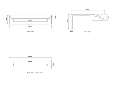 Hampshire 80mm Gun Metal Handle for 600mm Cabinet