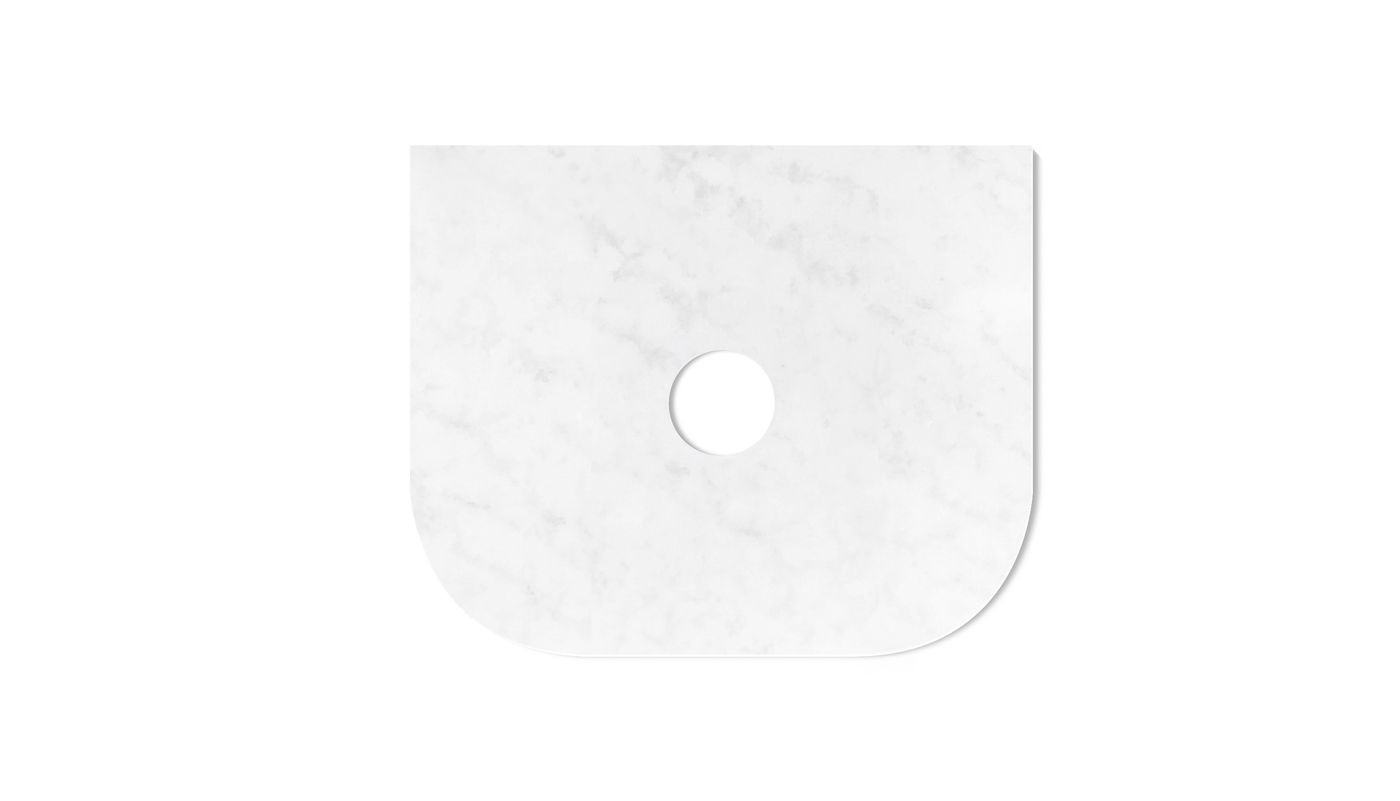 Havana 600x500x20 Solid Surface Cloudy Carrara Top
