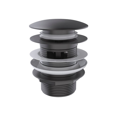 Mushroom Bath Pull Out Popup Waste Overflow Gun Metal