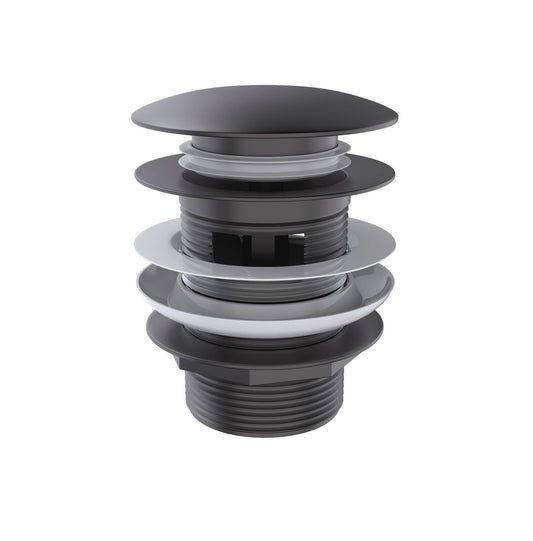 Mushroom Bath Pull Out Popup Waste Overflow Gun Metal