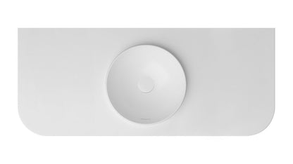 Havana English Edge 1200x500x50  Matte White with Round Basin Top