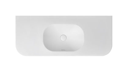 Havana English Edge 1200x500x50  Matte White with Soft Square Basin Top