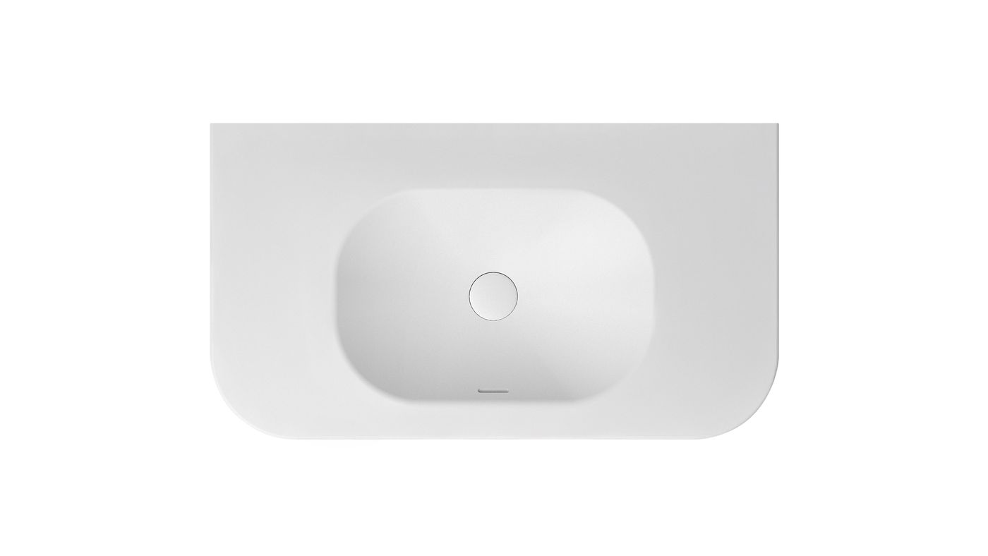 Havana English Edge 900x500x50  Matte White with Soft Square Basin Top
