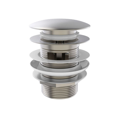 Mushroom Bath Pull Out Popup Waste Overflow Brushed Nickel