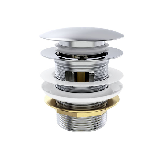 Mushroom Bath Pull Out Popup Waste Overflow Chrome