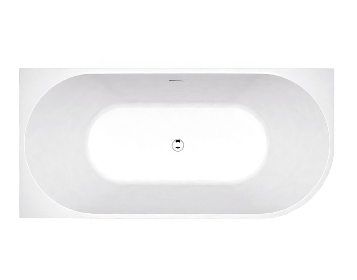 Left Corner 1700X800X600 Gloss White Bathtub OF