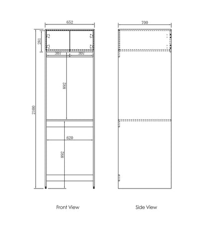 Havana Laundry 2100 WoodLand Oak Tall Washing Machine Cabinet