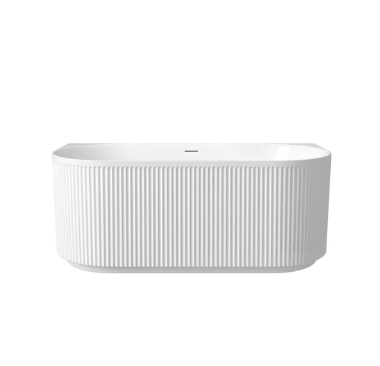 Attica Havana 1500 Gloss White BTW Multi-fit Fluted Bath with Overflow