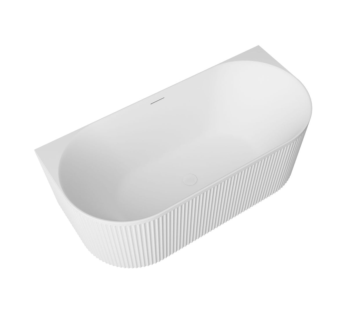 Attica Havana 1500 Matte White BTW Multi-fit Fluted Bath with Overflow