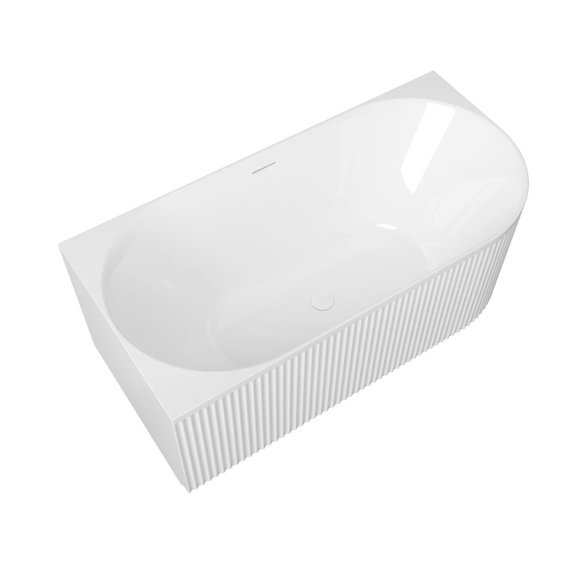 Attica Havana Left Corner 1500 Gloss White Fluted Bath with Overflow