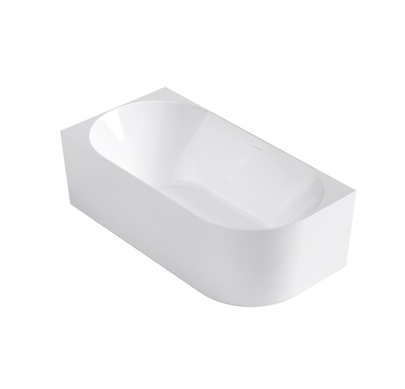 Attica Celine Left Corner 1500 Gloss White Bath with Overflow