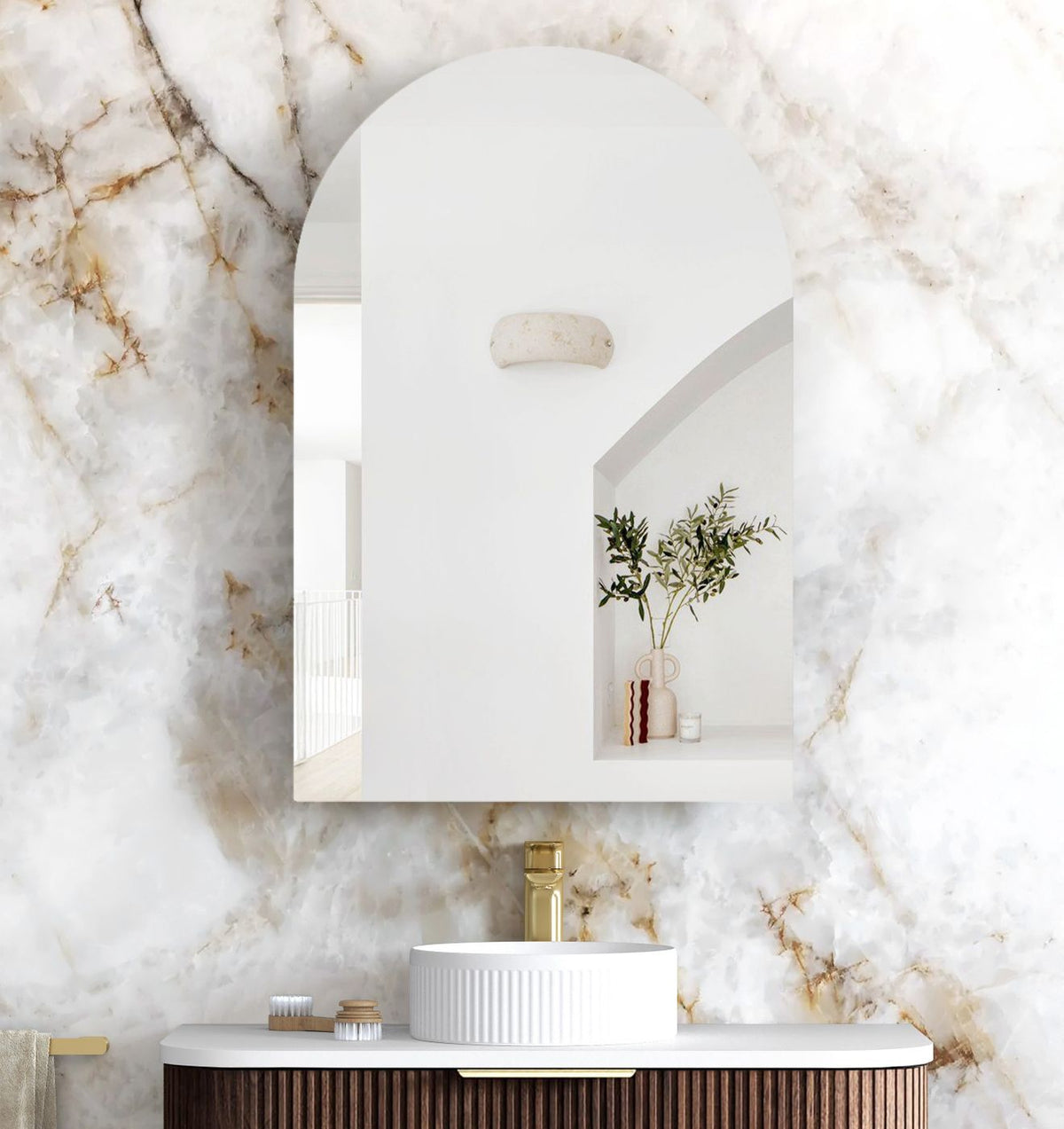 Archie 900mm Sable Walnut Shaving Cabinet
