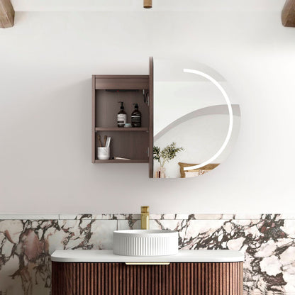 LED Bondi 900x600 Sable Walnut Shaving Cabinet - Premium Edition
