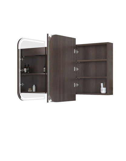LED Newport 1500(W)x750(H) Sable Walnut Shaving Cabinet - Premium Edition