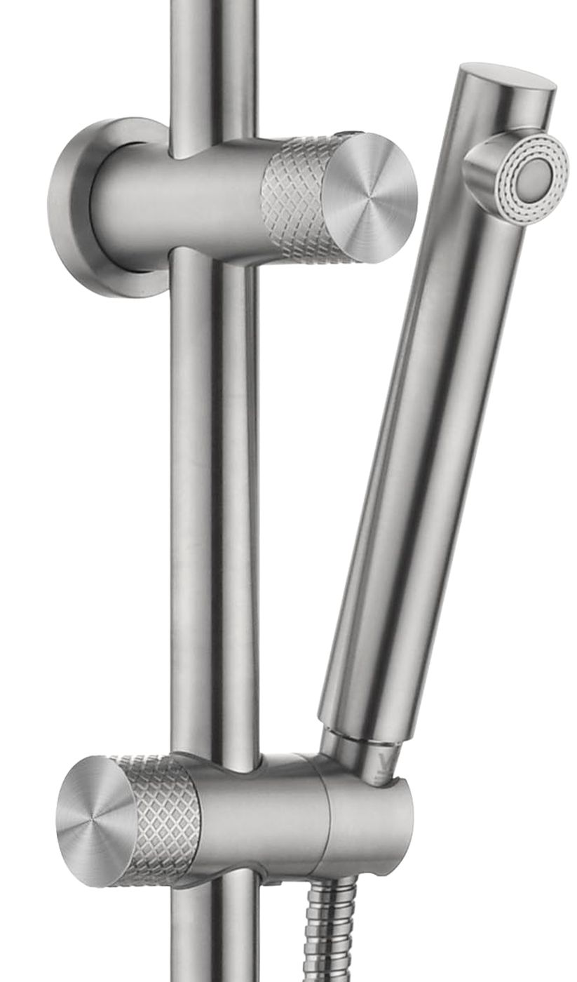 Celine Twin Shower Combo Brushed Stainless Steel