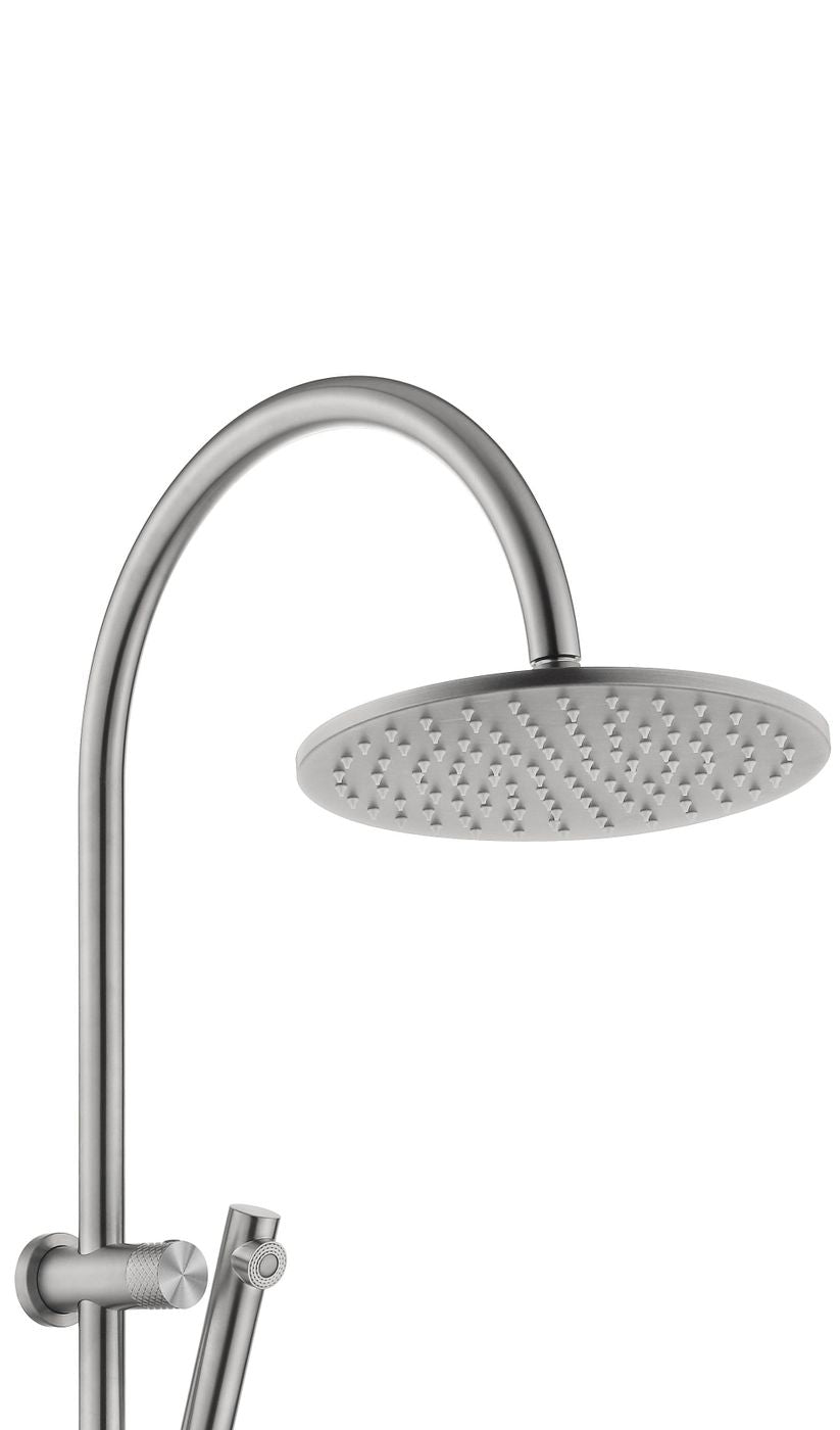 Celine Twin Shower Combo Brushed Stainless Steel