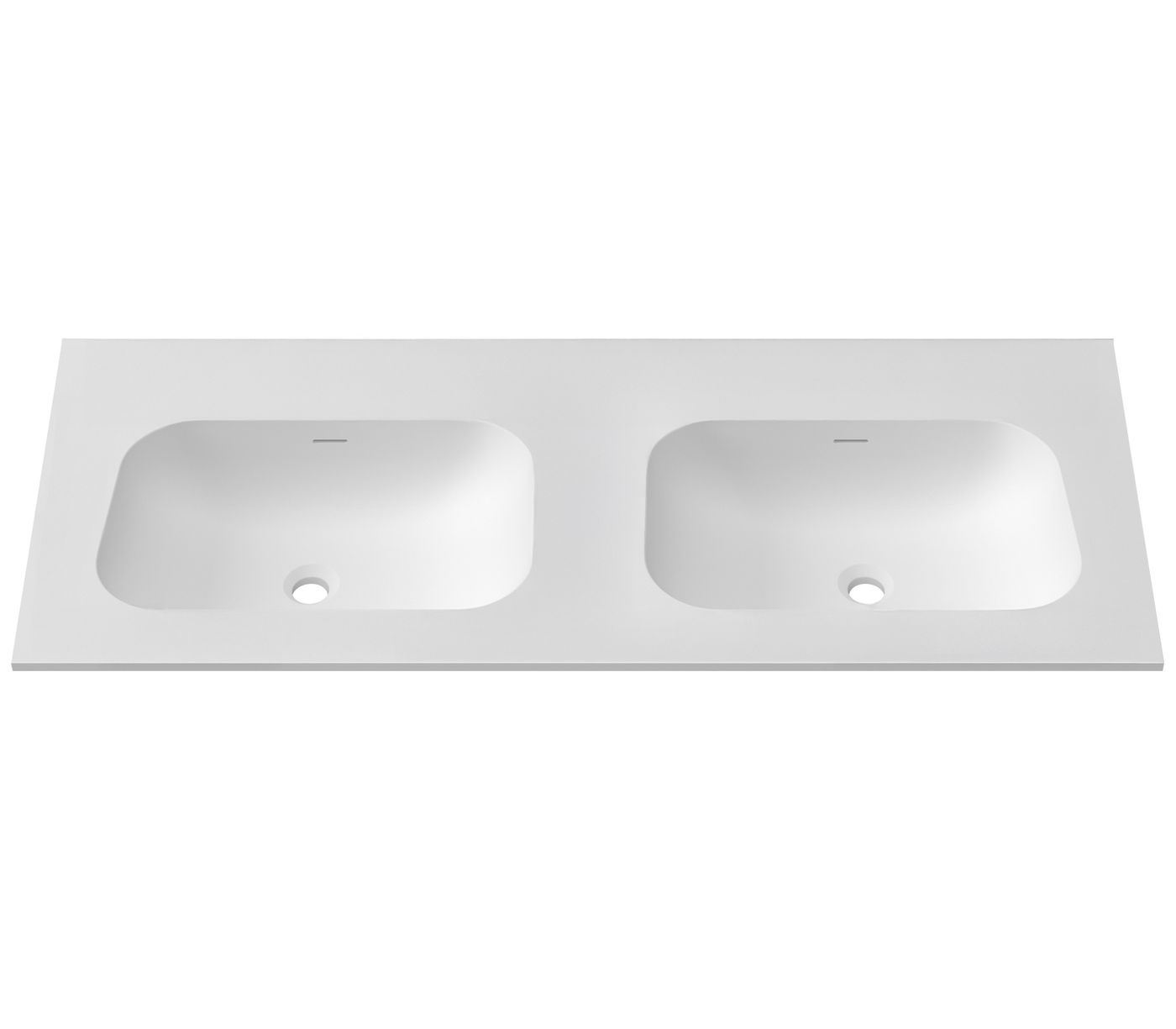 Chloe 1200x465 Silk Matte White Top with Double Basins