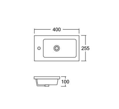 Mini Ensuite Basin 400x255mm Ceramic Basin