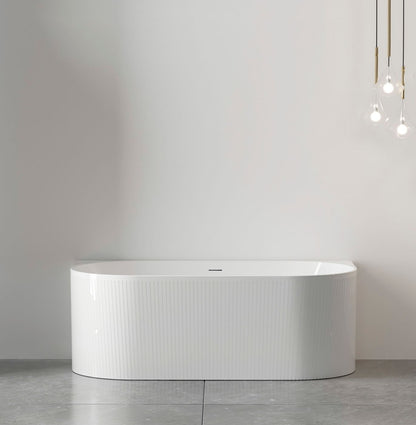 Attica Noosa Fluted 1700 Gloss White BTW Multi-fit Bath with Overflow