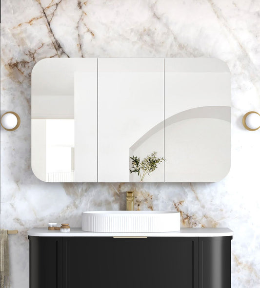 Newport 1200x750 Black Oak Shaving Cabinet
