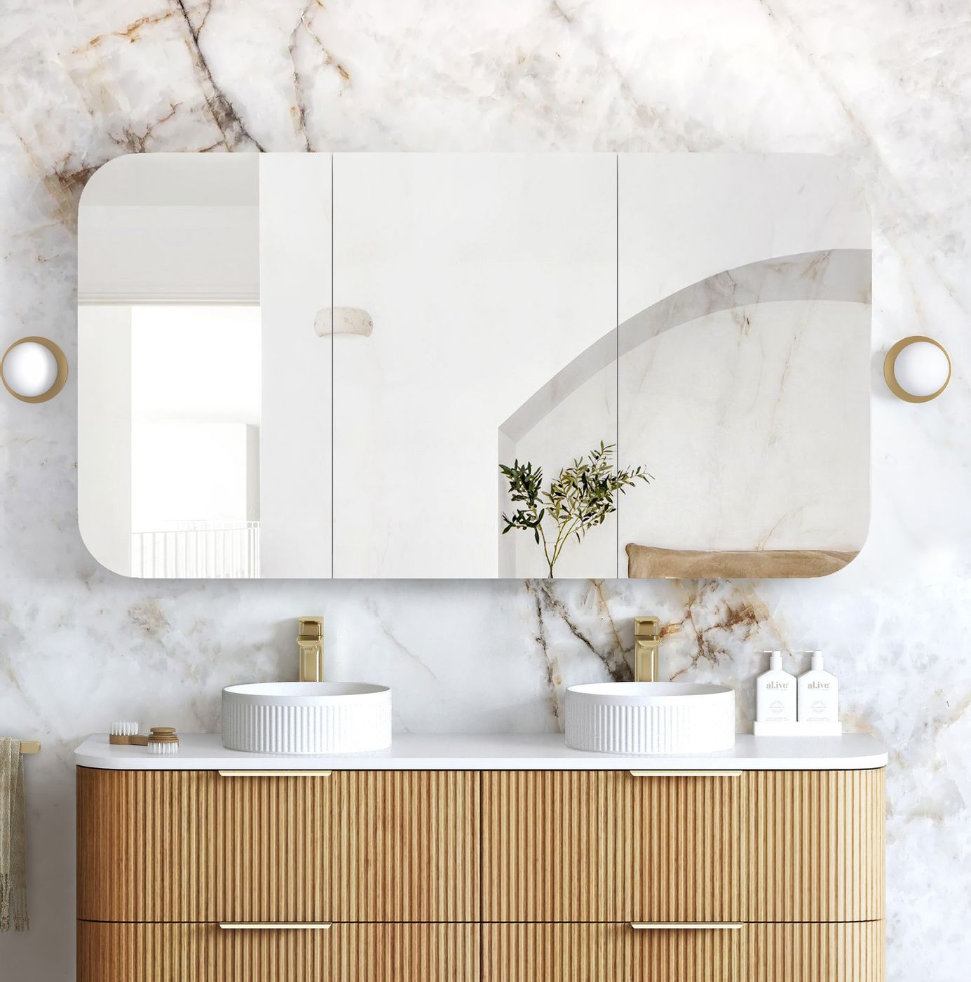 Newport 1500x750 Woodland Oak Shaving Cabinet