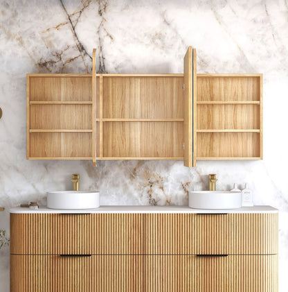 Newport 1800x750 Woodland Oak Shaving Cabinet