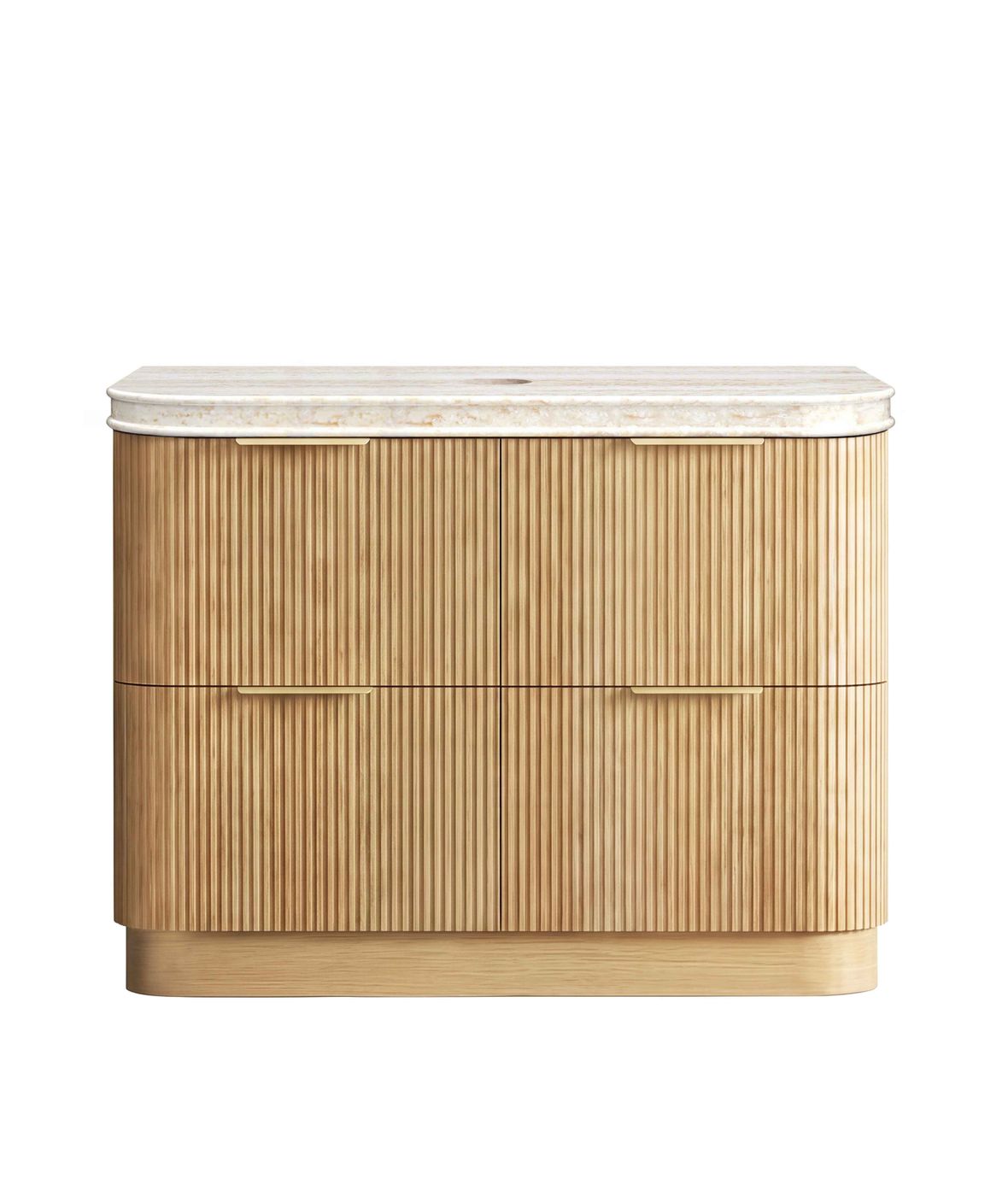 Havana 1200mm Woodland Oak Fluted Floorstanding Curve Vanity with Sand Dune Top
